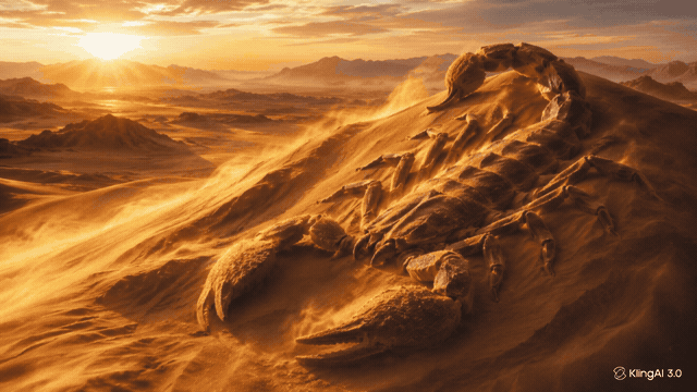 Wüste Live-Wallpaper — Skorpion in Sanddünen bei Sonnenuntergang
